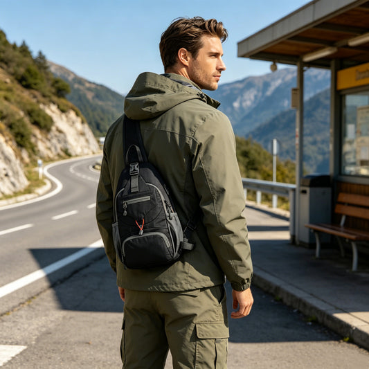 🎒 Férfi outdoor válltáska💧 Vízálló Oxford táska – Több zsebbel ellátott, rendezett tárolás kirándulásokhoz!