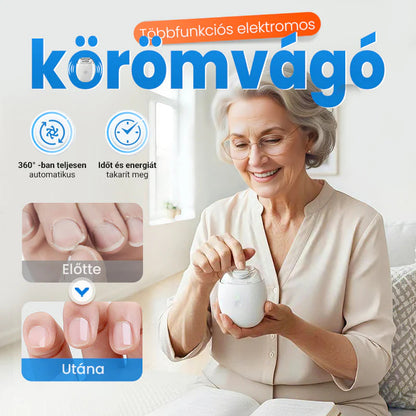 🔥🎁2+2 ingyenes😜50% árcsökkentés💅 Automatikus körömreszelő LED fénnyel🔋 Újratölthető elektromos körömápoló – Csendes, 360° sima reszelés gyerekeknek is!（副本）