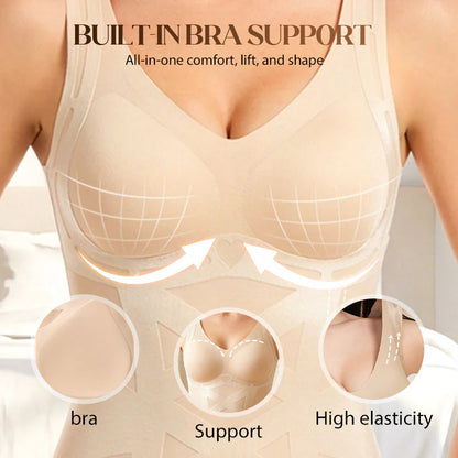 👚Bezešvý Formáló Top – Integrált Melltartó + X-alakú Derékfókusz!