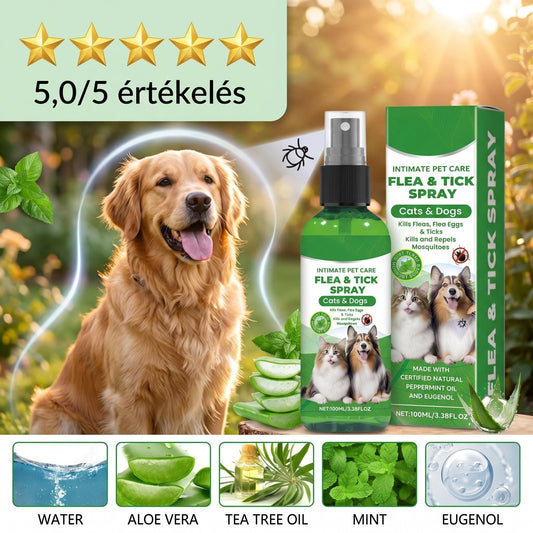 🔥1+1 ingyenes🌿Természetes bolha- és kullancsirtó spray🐾Borsmenta és teafaolajos kártevőriasztó spray – Nyugtatja az irritált bőrt, széles spektrumú védelem!