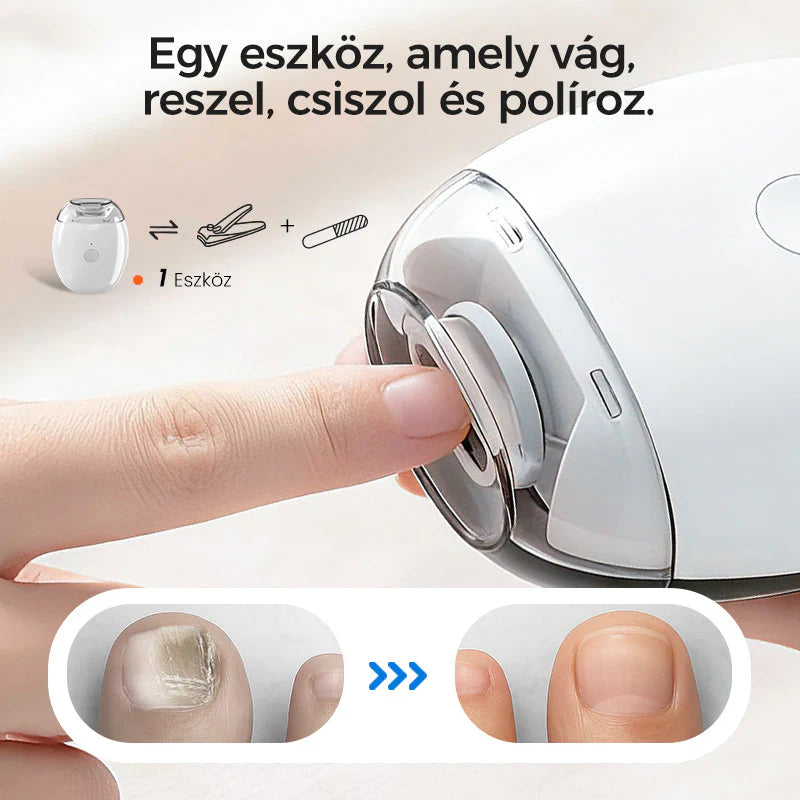 🔥🎁2+2 ingyenes😜50% árcsökkentés💅 Automatikus körömreszelő LED fénnyel🔋 Újratölthető elektromos körömápoló – Csendes, 360° sima reszelés gyerekeknek is!（副本）