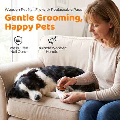 🐾Cserélhető reszelőfejjel ellátott fa körömreszelő🪵💅