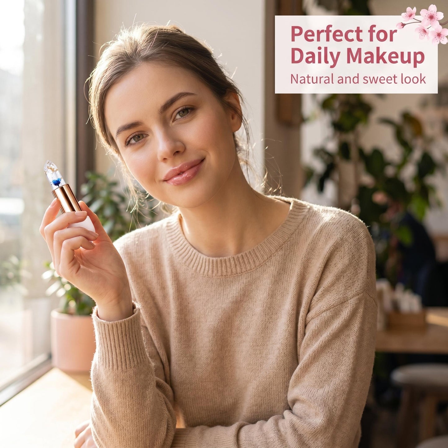 🌸 【1+1-et ingyen】Hidratáló rúzs virágszirmokkal – a hőmérséklettől függően változtatja a színét 💄