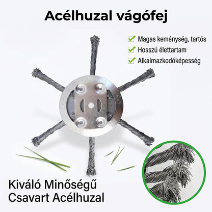 🔥1+1 ingyenes⏰Vásárold meg most🌿 Végleges megoldás a gyomok ellen: acél drótos fűnyíró fej!⚙️ A kert csodafegyvere minden terepen!