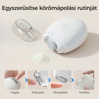 🔥🎁2+2 ingyenes😜50% árcsökkentés💅 Automatikus körömreszelő LED fénnyel🔋 Újratölthető elektromos körömápoló – Csendes, 360° sima reszelés gyerekeknek is!（副本）