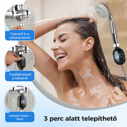 🎁🌈2+2 INGYEN🚿✅Zuhany hőmérséklet-kijelző – biztonságos fürdőzés gyerekeknek és időseknek！