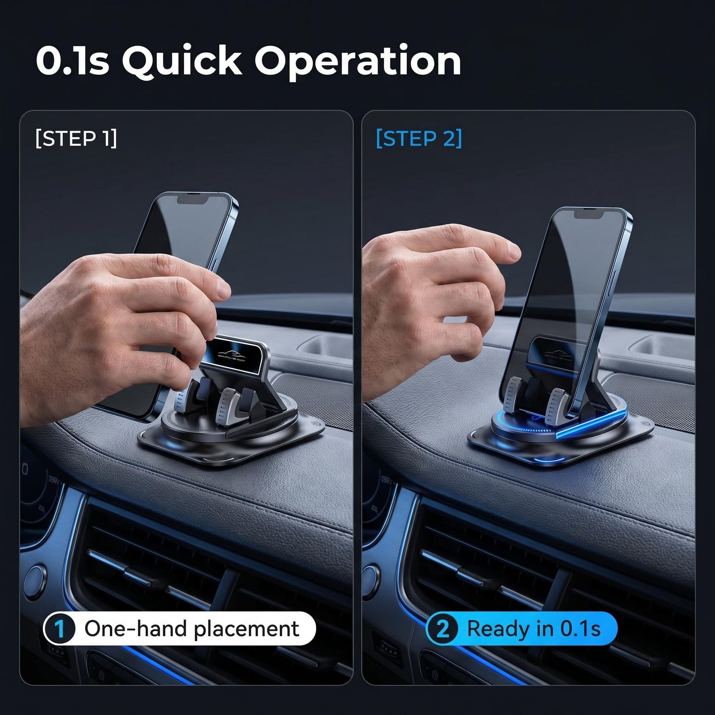 🎁1+1 INGYEN (2 db)🚗📱 Csúszásmentes autós telefontartó – 360° forgatható univerzális tartó！