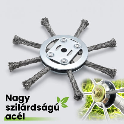 🔥1+1 ingyenes⏰Vásárold meg most🌿 Végleges megoldás a gyomok ellen: acél drótos fűnyíró fej!⚙️ A kert csodafegyvere minden terepen!