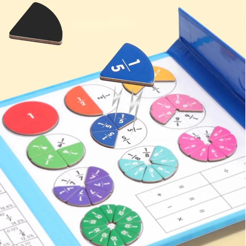 😊65% kedvezmény az eredeti árból🧩Magnetická Kniha Zlomky Puzzle – Hravé Výuku Matematiky!