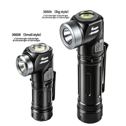 🔦 90°-ban forgatható LED-es fejlámpa és zseblámpa 🏕️