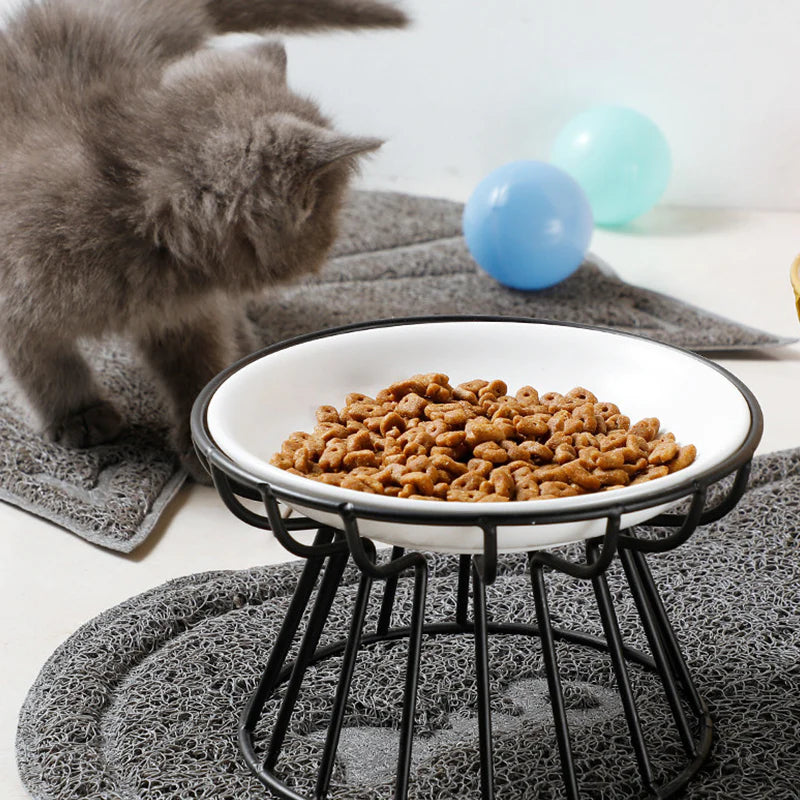 🐱 Kerámia macskatál magas fémállványon – kényelmes és egészséges étkezés a szőrös barátodnak! 🍽️