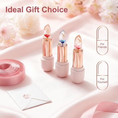 🌸 【1+1-et ingyen】Hidratáló rúzs virágszirmokkal – a hőmérséklettől függően változtatja a színét 💄