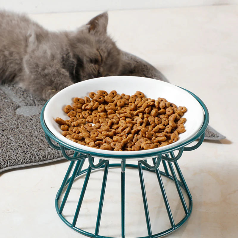 🐱 Kerámia macskatál magas fémállványon – kényelmes és egészséges étkezés a szőrös barátodnak! 🍽️