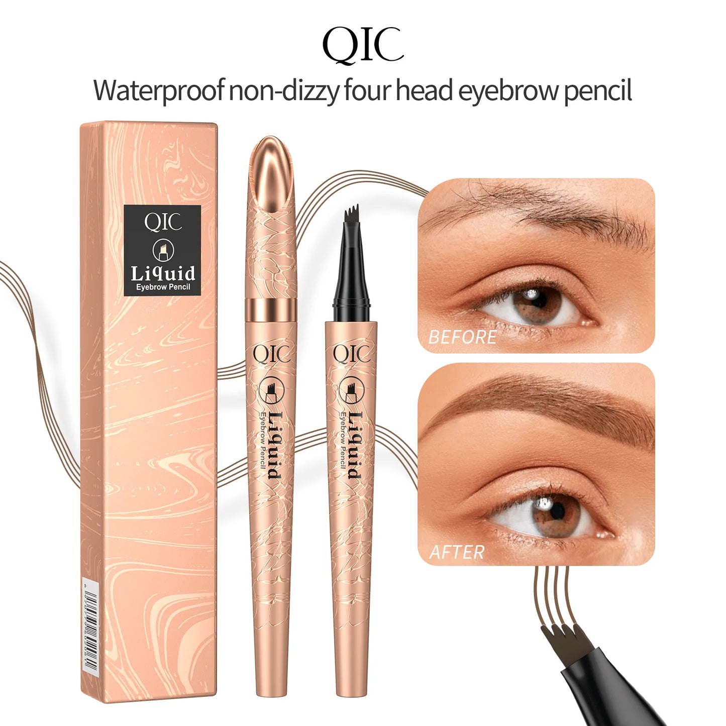 🔥1 vásárol 1 ingyen kap🖌️3D Microblading szemceruza – 4 villás hegy + 24 órás vízállóság!