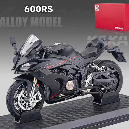 🔥Második termék féláron🏍️1:12 Skálás Motorkerékpár Modell – Interaktív Fény + Hang!