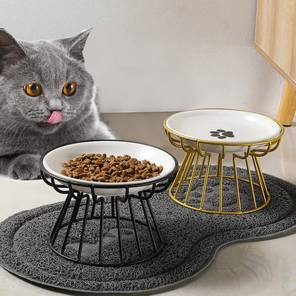 🐱 Kerámia macskatál magas fémállványon – kényelmes és egészséges étkezés a szőrös barátodnak! 🍽️