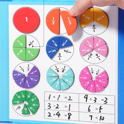 😊65% kedvezmény az eredeti árból🧩Magnetická Kniha Zlomky Puzzle – Hravé Výuku Matematiky!