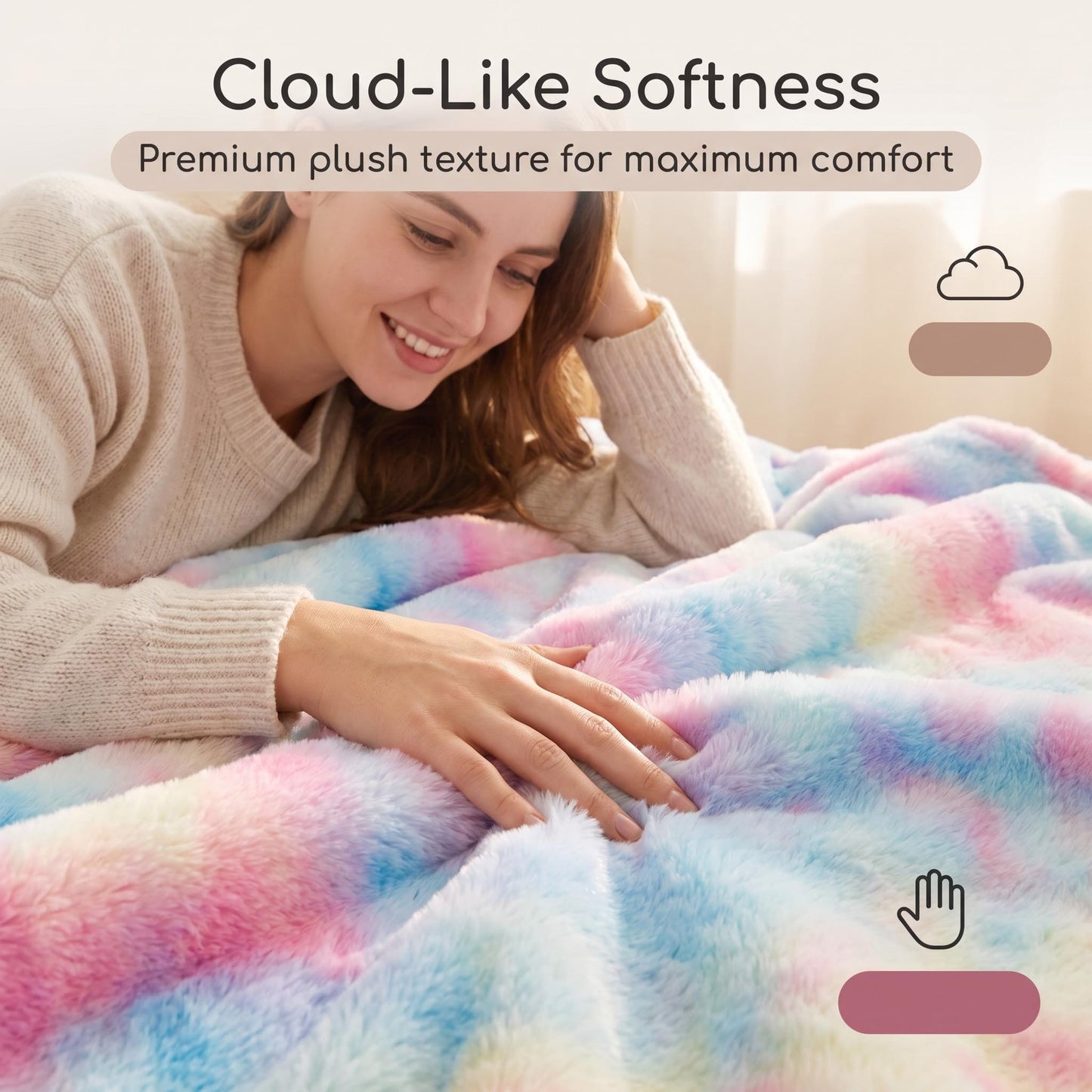 ☁️ Rendkívül puha, batikolt plüss takaró 🧸