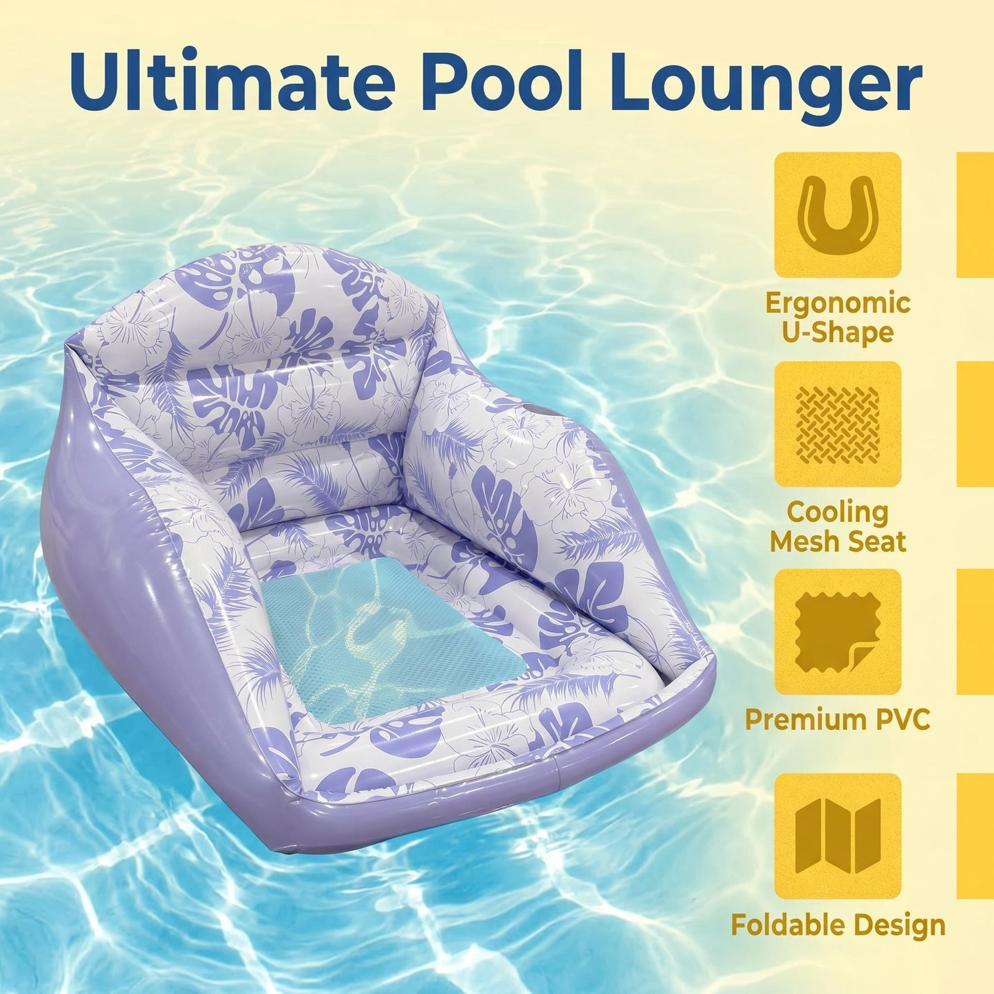 🏊💺U alakú felfújható matrac – stílusos pihenés, ideális felnőtteknek és gyerekeknek egyaránt, könnyen tárolható ⚡