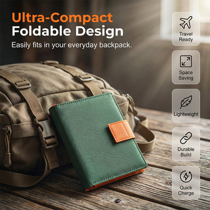 ☀️ Hordozható napelem – Összecsukható, USB-töltés, időjárásálló 🏕️