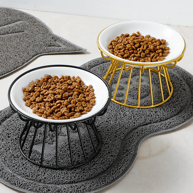 🐱 Kerámia macskatál magas fémállványon – kényelmes és egészséges étkezés a szőrös barátodnak! 🍽️