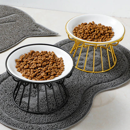 🐱 Kerámia macskatál magas fémállványon – kényelmes és egészséges étkezés a szőrös barátodnak! 🍽️