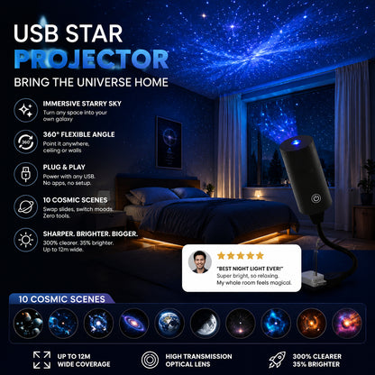 ✨Plug-and-Play HD csillagvetítő🌌