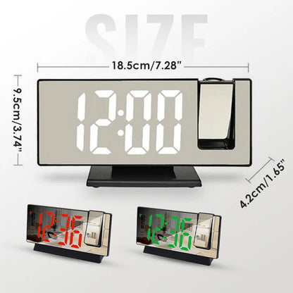 😁árcsökkentési akció⏰Multifunkciós LED Óra Tükör – Ébresztő + Vetítő + Hőmérséklet!