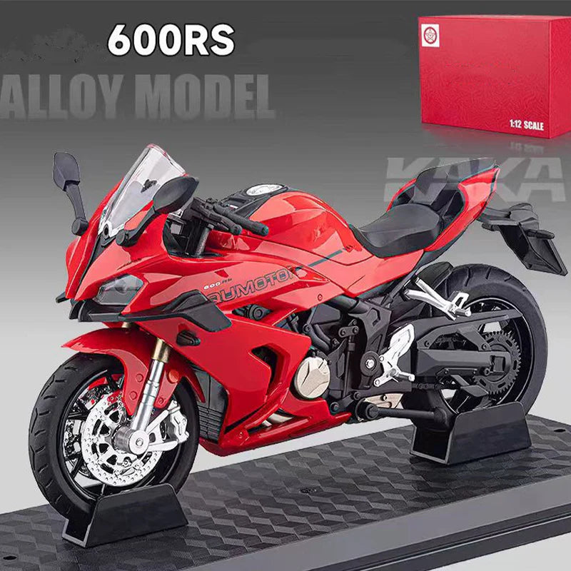 🔥Második termék féláron🏍️1:12 Skálás Motorkerékpár Modell – Interaktív Fény + Hang!