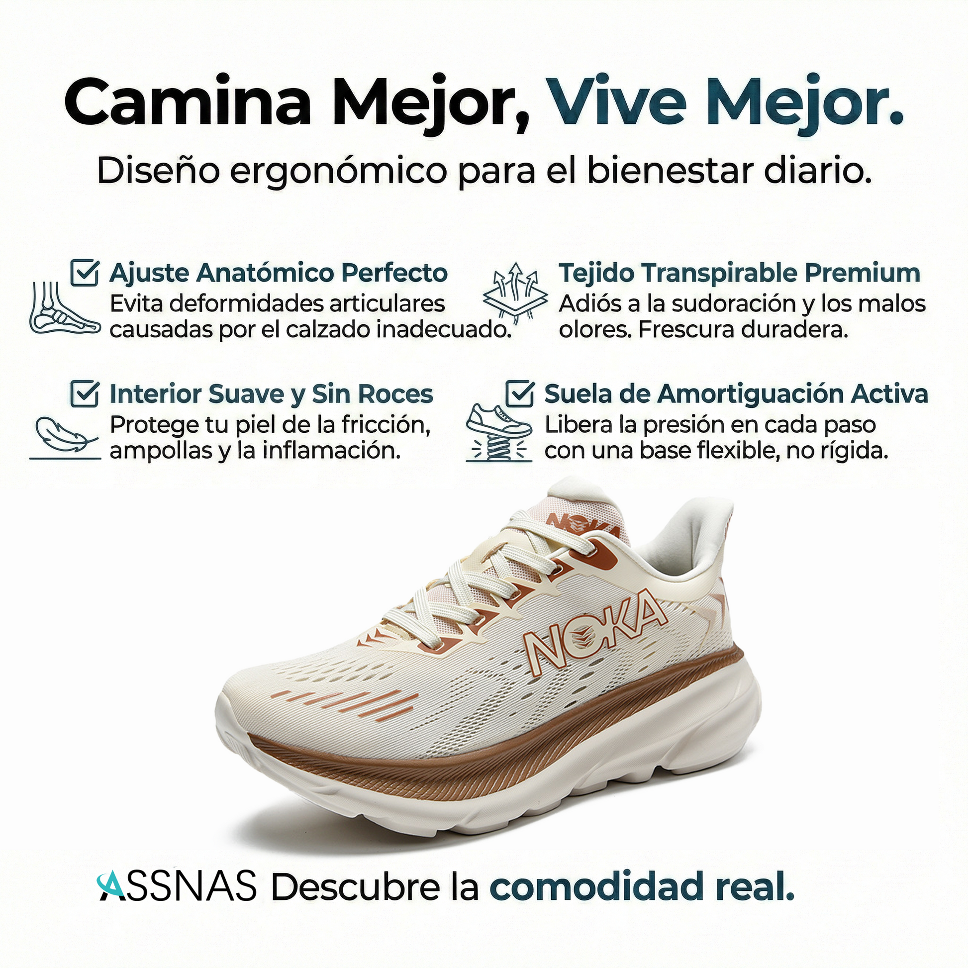 (🔥¡Último día! ¡50% de descuento! ¡No te lo pierdas!)⏰Zapatillas Ergonómicas con Soporte de Arco: Alivio Inmediato para Pies Cansados y Dolor de Espalda