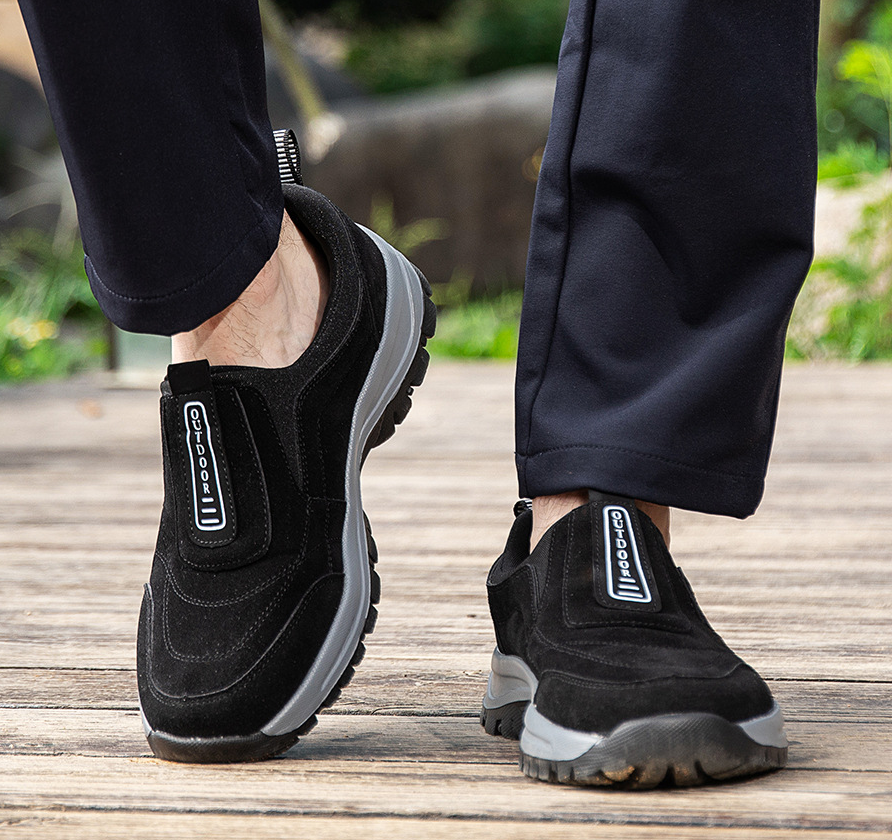 (🔥 50% de descuento - ¡No te lo pierdas!) Zapatos casuales para exteriores para hombre: mocasines deportivos de gamuza transpirables y antideslizantes, adecuados para caminar, soporte de arco, caminata fácil.
