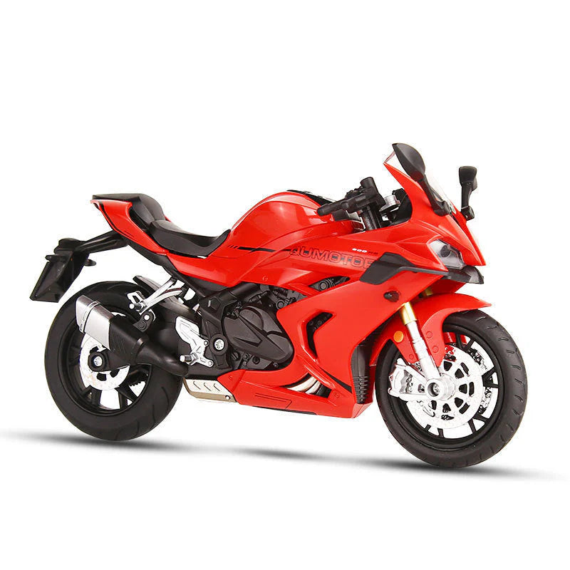 🔥Második termék féláron🏍️1:12 Skálás Motorkerékpár Modell – Interaktív Fény + Hang!