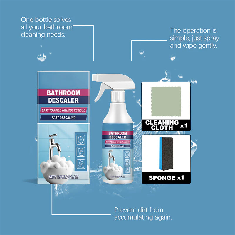 🚿 All-in-One fürdőszoba tisztító spray – makacs koszra | Vízkőoldó, penészgátló, antibakteriális – Gyors hatás 🧼✨