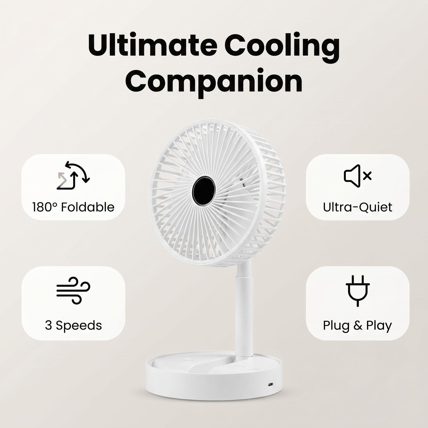 🌬️ Összecsukható, csatlakoztatható ventilátor 🍃