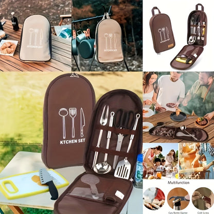 😋1 vásárol 1 ingyen kap🏕️Kültéri konyhai eszközök táskája – Oxford szövet + nagy kapacitás!