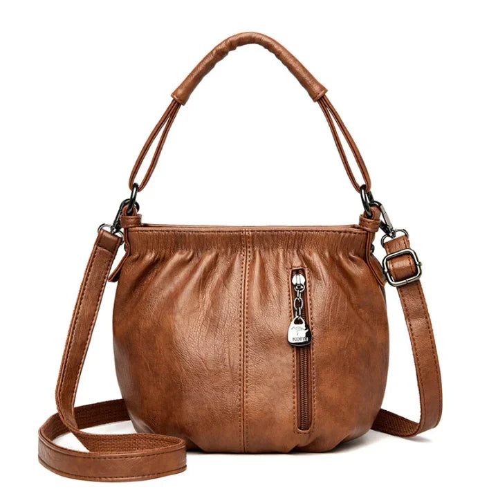 😜30% árcsökkentés🔥2026 Új modell👜Mékké Bőrzsákos Táska – Plisált Design + Kettős Funkció!