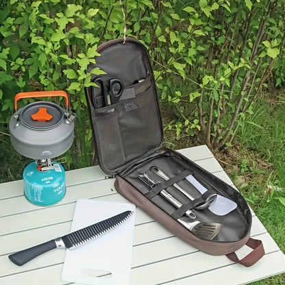 😋1 vásárol 1 ingyen kap🏕️Kültéri konyhai eszközök táskája – Oxford szövet + nagy kapacitás!