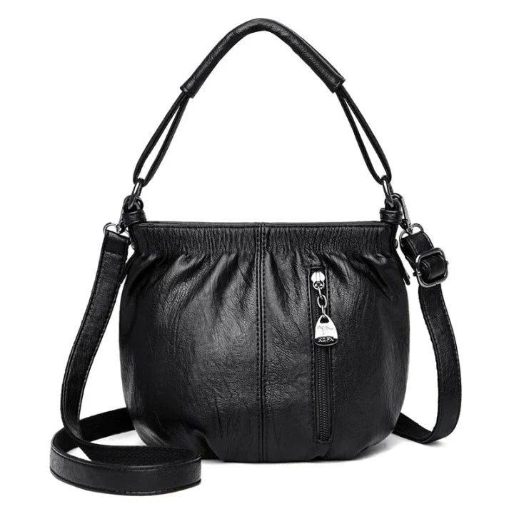 😜30% árcsökkentés🔥2026 Új modell👜Mékké Bőrzsákos Táska – Plisált Design + Kettős Funkció!