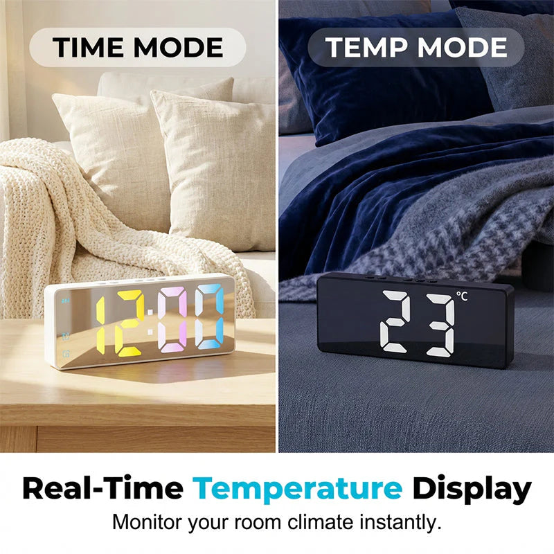 ⏰ Minimalista digitális ébresztőóra hálószobába és irodába 🕰️