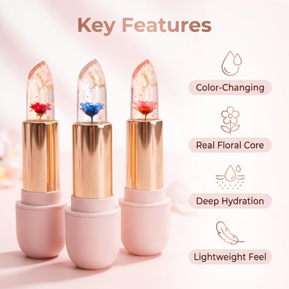 🌸 【1+1-et ingyen】Hidratáló rúzs virágszirmokkal – a hőmérséklettől függően változtatja a színét 💄