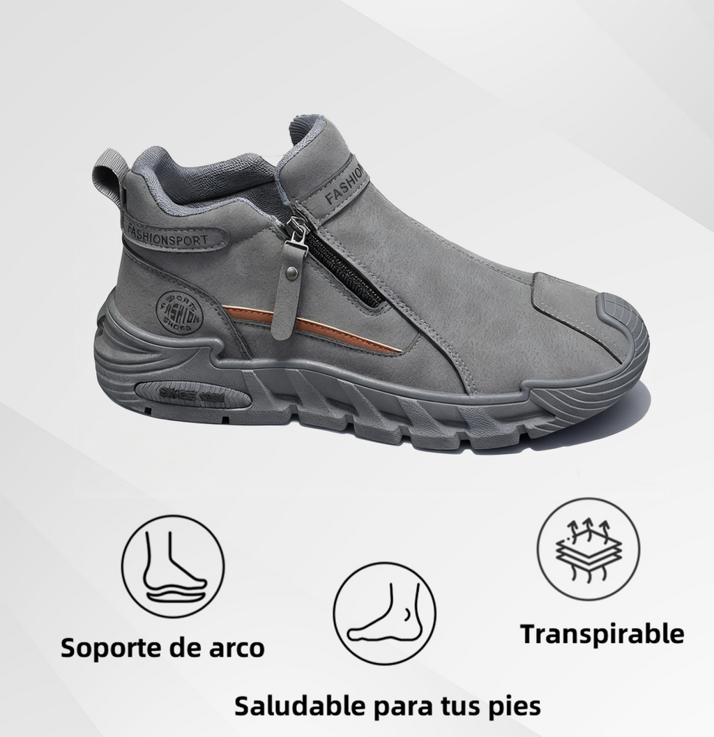 (⏰50% de descuento por tiempo limitado) Zapatos ortopédicos de gamuza para hombre, 👞 cosidos a mano, cómodos y antideslizantes ✅ Soporte de arco - Caminata cómoda