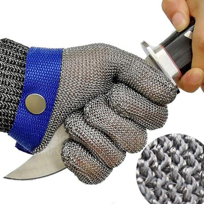 🛡️ Élelmiszeripari minőségű rozsdamentes acél hálós kesztyű 🧤