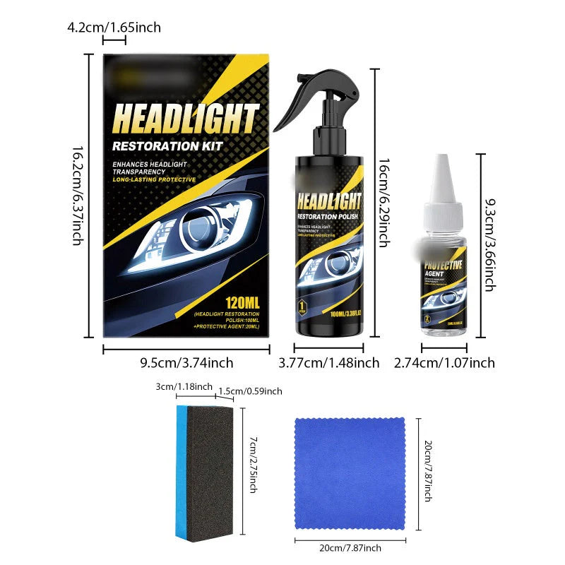 🎁1+1 INGYEN (2 db)🔦 Tartós védőbevonat – Megszünteti a homályosodást, sárgulást és oxidációt – UV és környezeti szennyezők ellen – Biztonságosabb éjszakai vezetés🚗