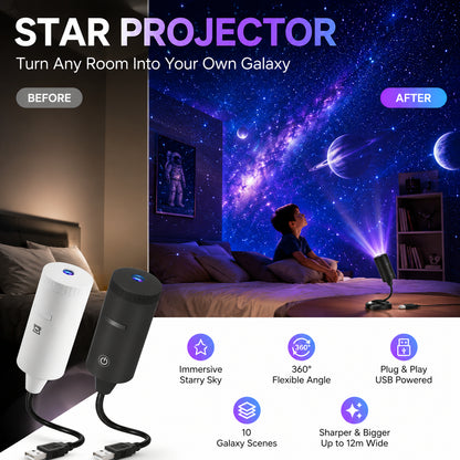 ✨Plug-and-Play HD csillagvetítő🌌