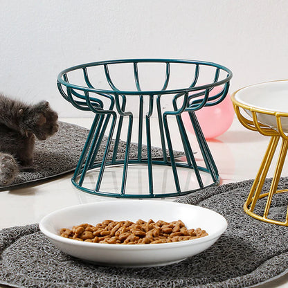 🐱 Kerámia macskatál magas fémállványon – kényelmes és egészséges étkezés a szőrös barátodnak! 🍽️