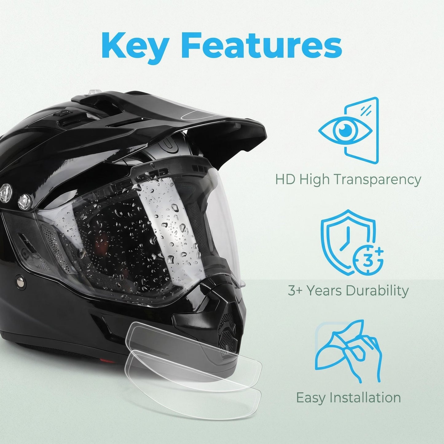🏍️ Nagy felbontású páramentesítő lencsetapasz elektromos motorkerékpár-sisakokhoz 👁️