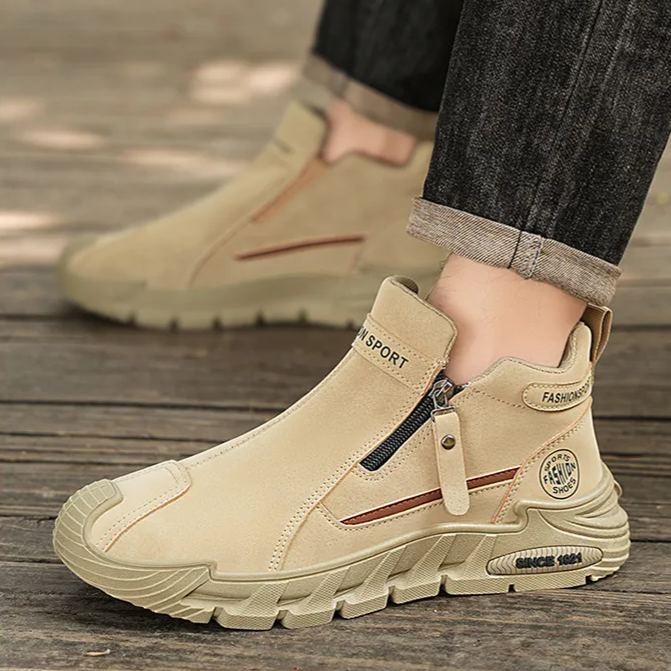 (⏰50% de descuento por tiempo limitado) Zapatos ortopédicos de gamuza para hombre, 👞 cosidos a mano, cómodos y antideslizantes ✅ Soporte de arco - Caminata cómoda