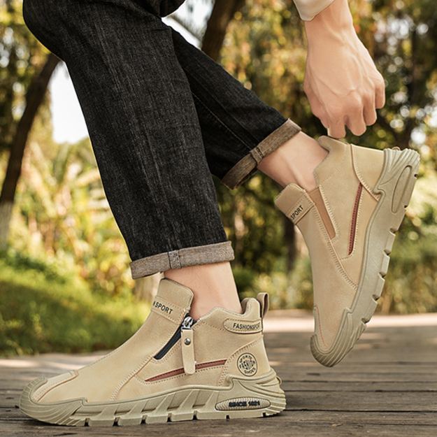 (⏰50% de descuento por tiempo limitado) Zapatos ortopédicos de gamuza para hombre, 👞 cosidos a mano, cómodos y antideslizantes ✅ Soporte de arco - Caminata cómoda